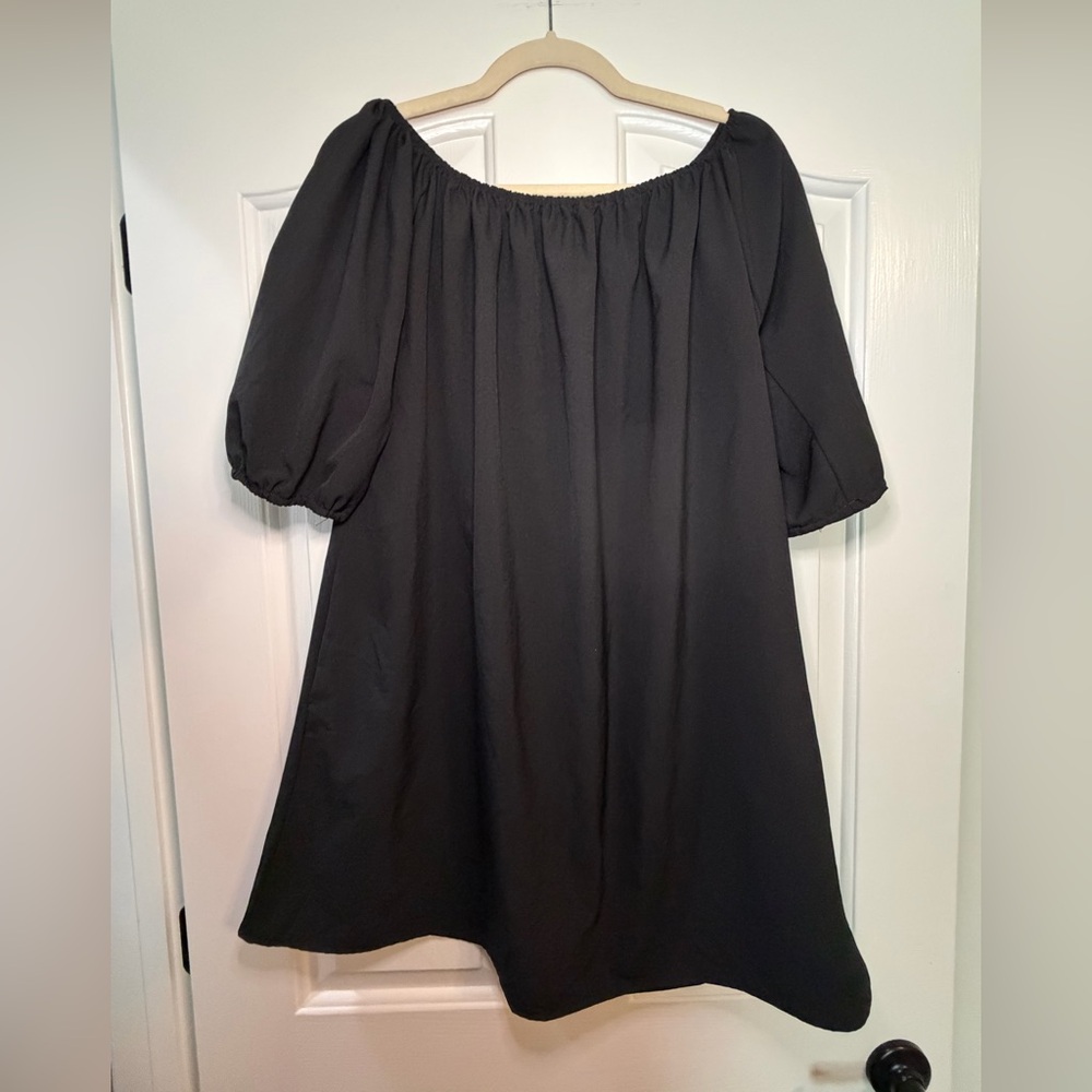 Lucky & Blessed Black Mini Dress with Pockets